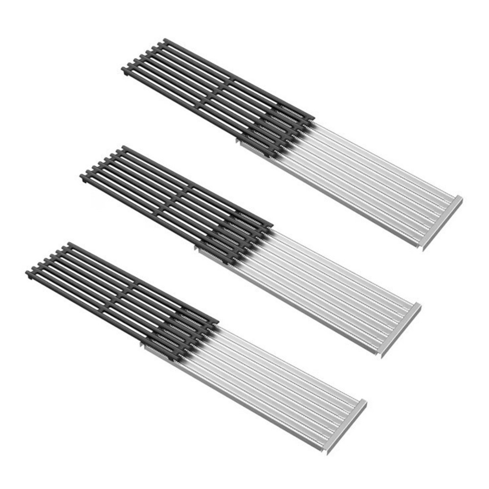 3 BBQ-PLUS 17'' x 6" Stainless Steel Infrared Emitter Plate‎ and Cast Iron